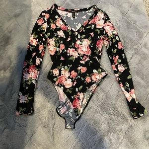 Forever 21 Pink Floral Bodysuit